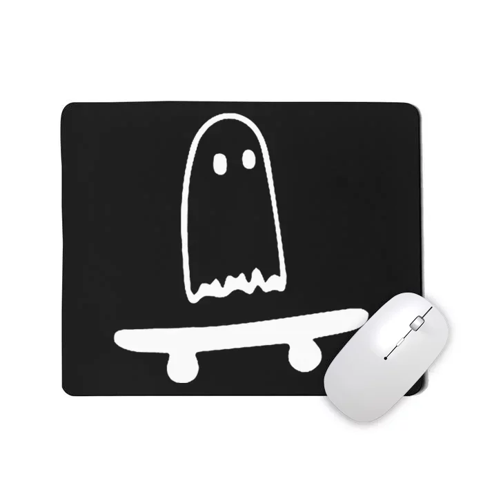 Ghost Skateboard Lazy Halloween Costume Funny Skateboarding Mousepad