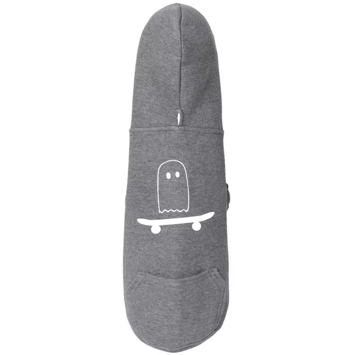 Ghost Skateboard Lazy Funny Skateboarding Halloween Costume Gift Doggie 3-End Fleece Hoodie