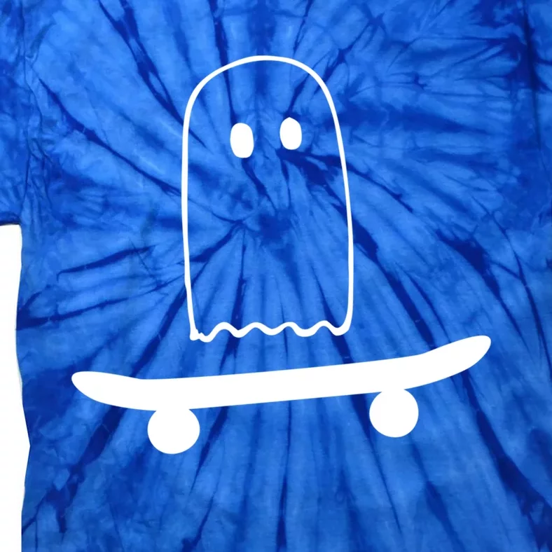 Ghost Skateboard Lazy Funny Skateboarding Halloween Costume Funny Gift Tie-Dye T-Shirt