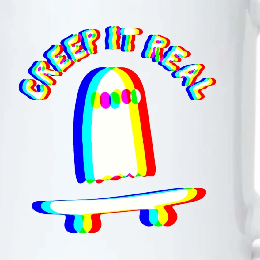 Ghost Skateboard Lazy Halloween Creep It Real Ghost Funny Gift Black Color Changing Mug