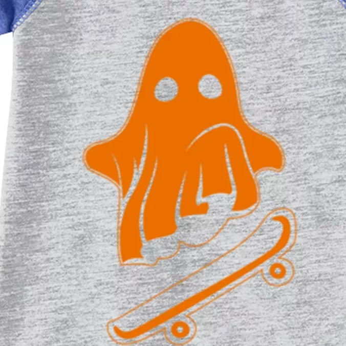 Ghost Skateboard Lazy Halloween Costume Funny Skateboarding Gift Infant Baby Jersey Bodysuit