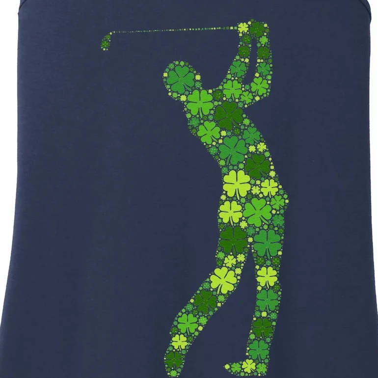 Golf Swing Lucky Green Shamrock Clover St Patricks Day Ladies Essential Tank