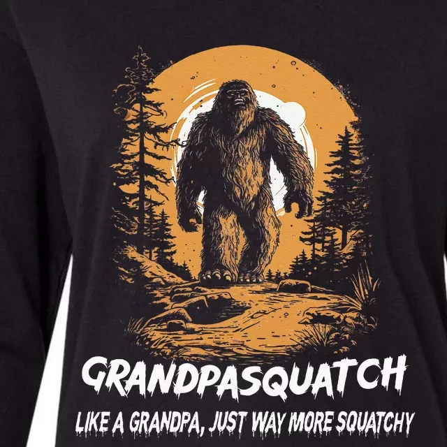 Grandpa Squatch Like A Grandpa Just Way More Squatchy Womens Cotton Relaxed Long Sleeve T-Shirt