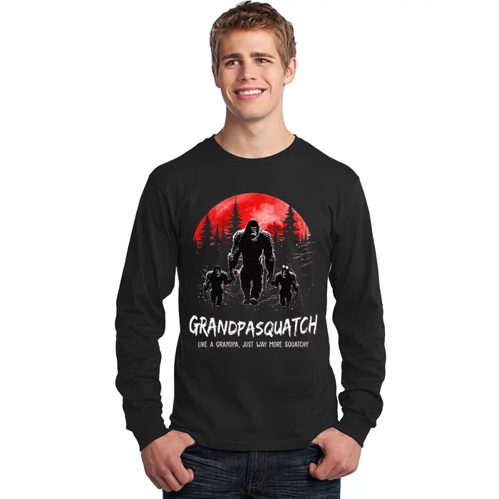 Grandpa Squatch Like A Grandpa Just Way More Squatchy Funny Long Sleeve Shirt