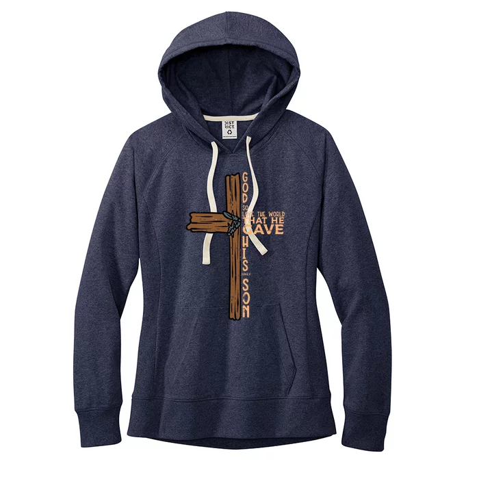 God So Loved The World John 316 Easter Religious Women's Fleece Hoodie