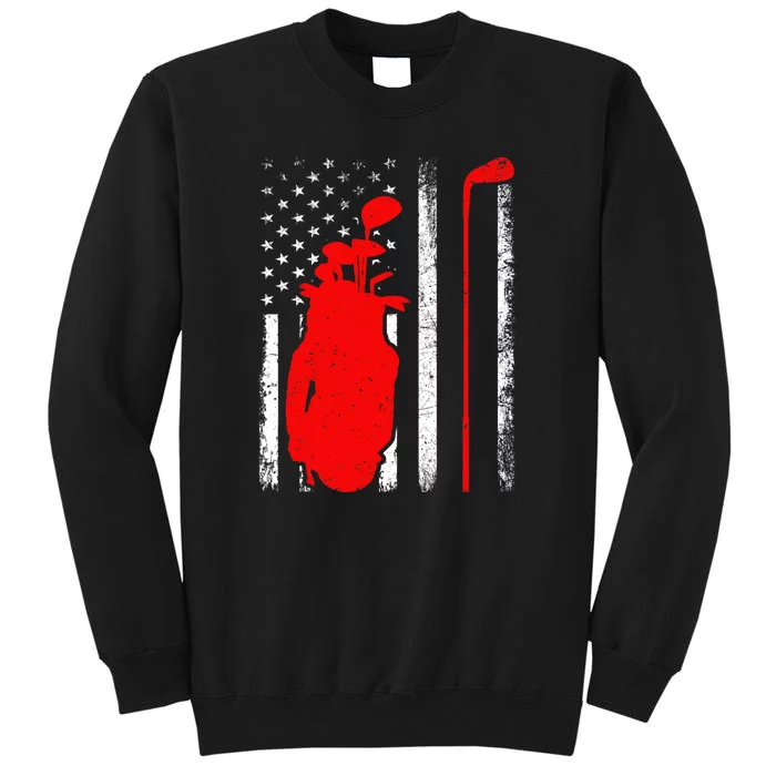 Golf Sports Lover American Flag Golf 4th Of July Tall Sweatshirt