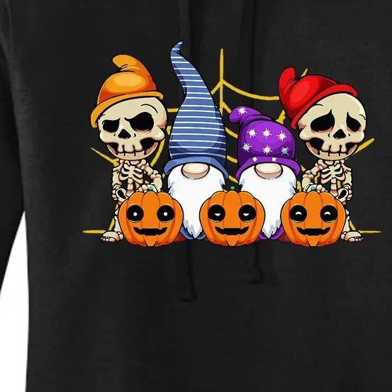 Gnomes Skeleton Lazy Halloween Costume Cute Gnome Skull Women's Pullover Hoodie