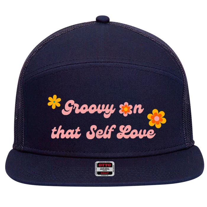 Groovy Self Love 7 Panel Mesh Trucker Snapback Hat