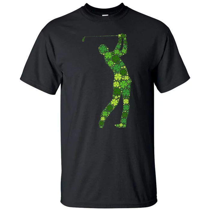 Golf Swing Lucky Green Shamrock Clover St Patricks Day Tall T-Shirt