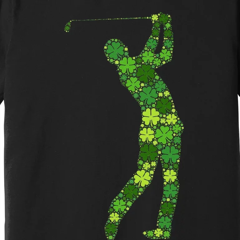 Golf Swing Lucky Green Shamrock Clover St Patricks Day Premium T-Shirt