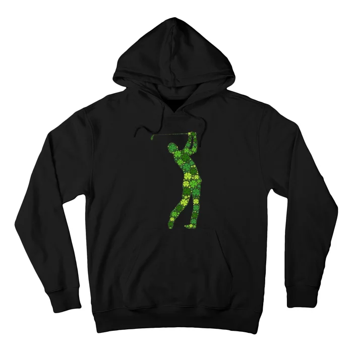 Golf Swing Lucky Green Shamrock Clover St Patricks Day Hoodie