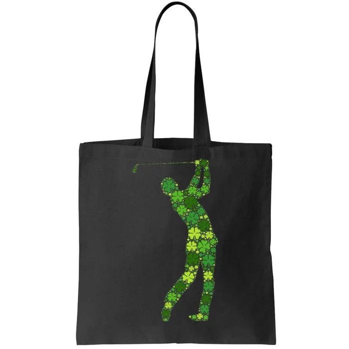 Golf Swing Lucky Green Shamrock Clover St Patricks Day Tote Bag