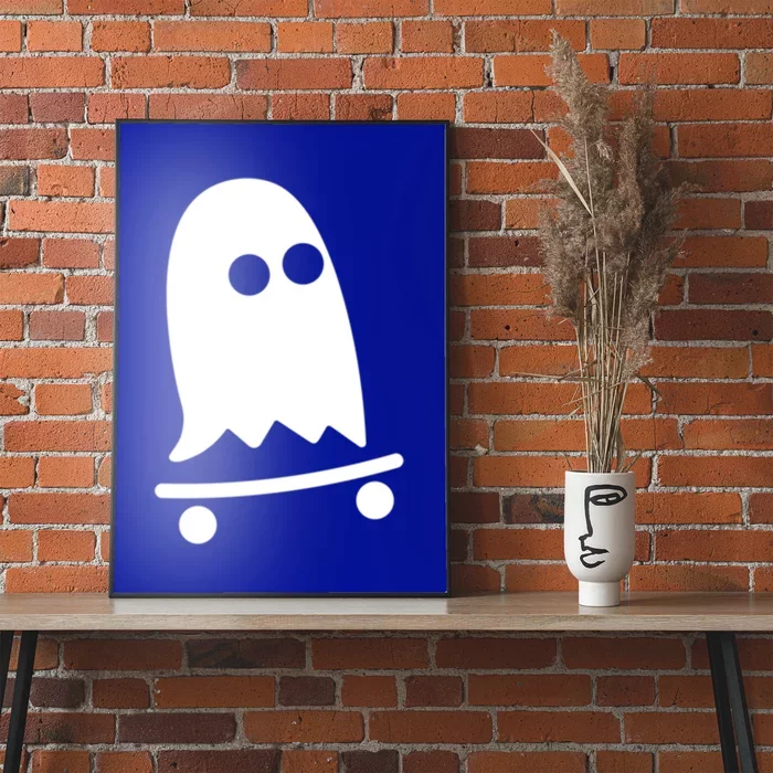 Ghost Skateboarding Lazy Halloween Costume Fun Skateboard Gift Poster