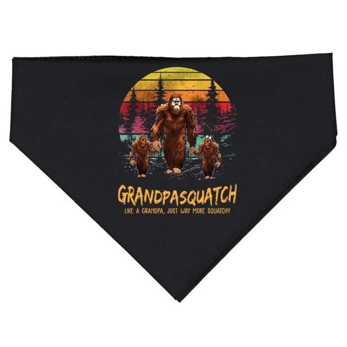 Grandpa Squatch Like A Grandpa Just Way More Squatchy Retro USA-Made Doggie Bandana