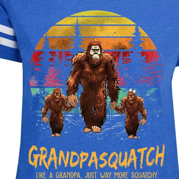 Grandpa Squatch Like A Grandpa Just Way More Squatchy Retro Enza Ladies Jersey Football T-Shirt