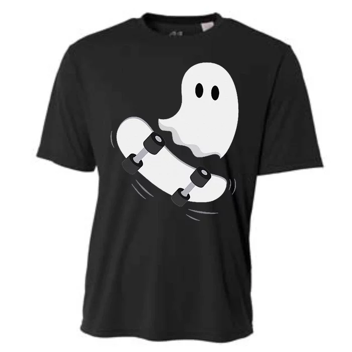 Ghost Skateboard Lazy Halloween Costume Funny Skateboarding Gift Cooling Performance Crew T-Shirt