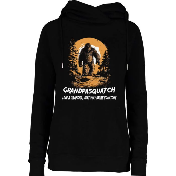 Grandpa Squatch Like A Grandpa Just Way More Squatchy Womens Funnel Neck Pullover Hood