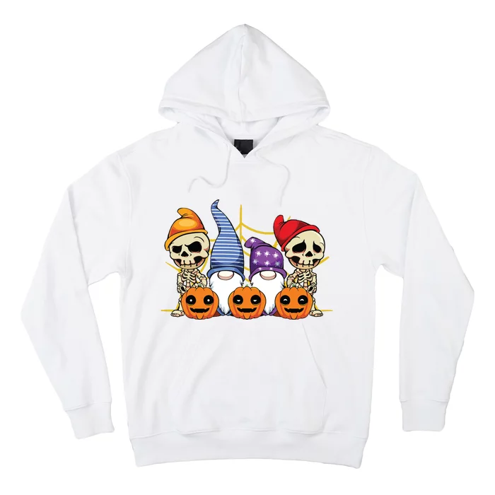 Gnome Skeleton Lazy Halloween Costume Cute Pumpkin Hoodie