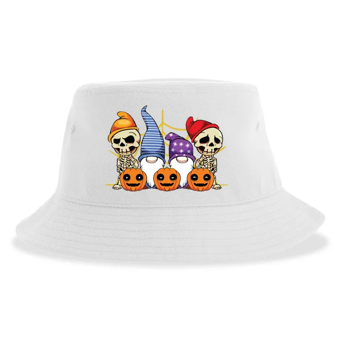 Gnome Skeleton Lazy Halloween Costume Cute Pumpkin Sustainable Bucket Hat