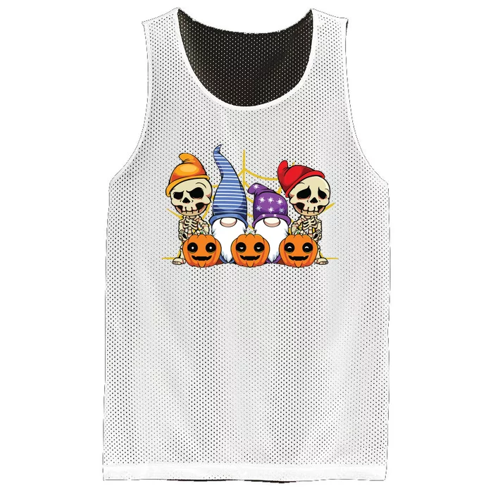 Gnome Skeleton Lazy Halloween Costume Cute Pumpkin Mesh Reversible Basketball Jersey Tank