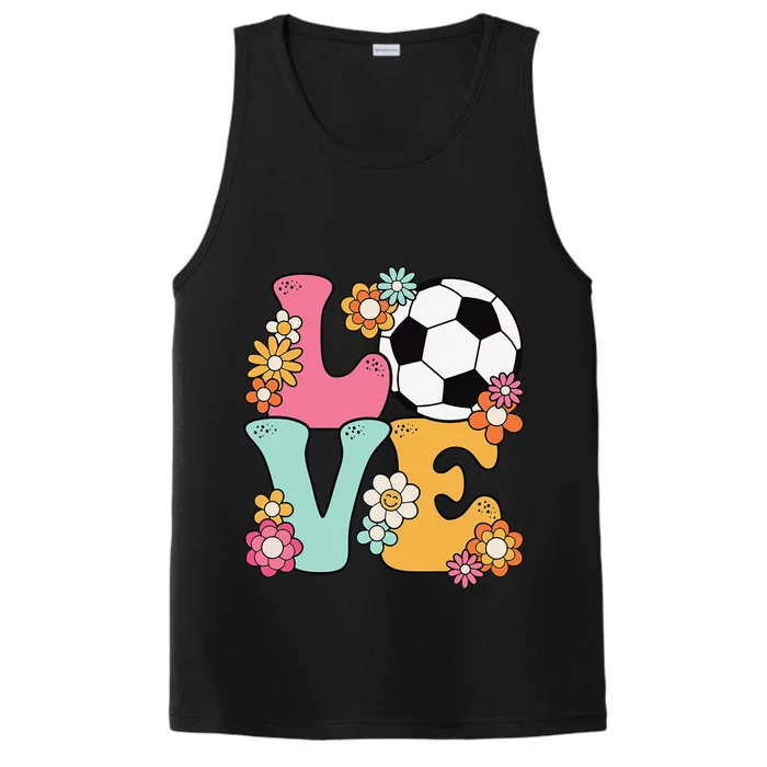 Groovy Soccer Love Cute Soccer Lover Performance Tank