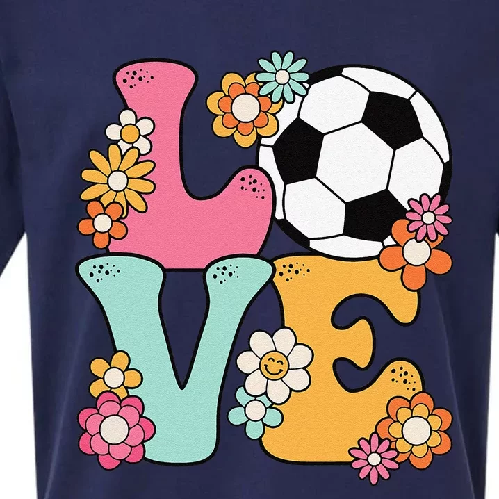 Groovy Soccer Love Cute Soccer Lover Sueded Cloud Jersey T-Shirt