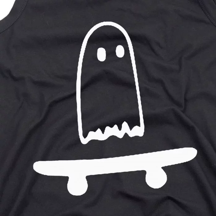 Ghost Skateboard Lazy Halloween Costume Tank Top