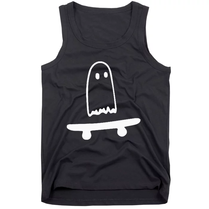 Ghost Skateboard Lazy Halloween Costume Tank Top