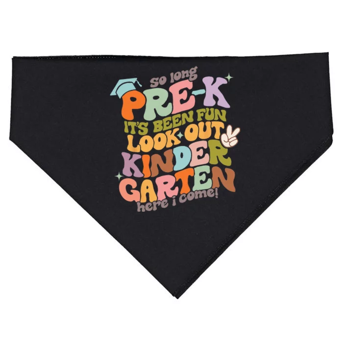 Groovy So Long Prek Look Out Kindergarten Back to School USA-Made Doggie Bandana