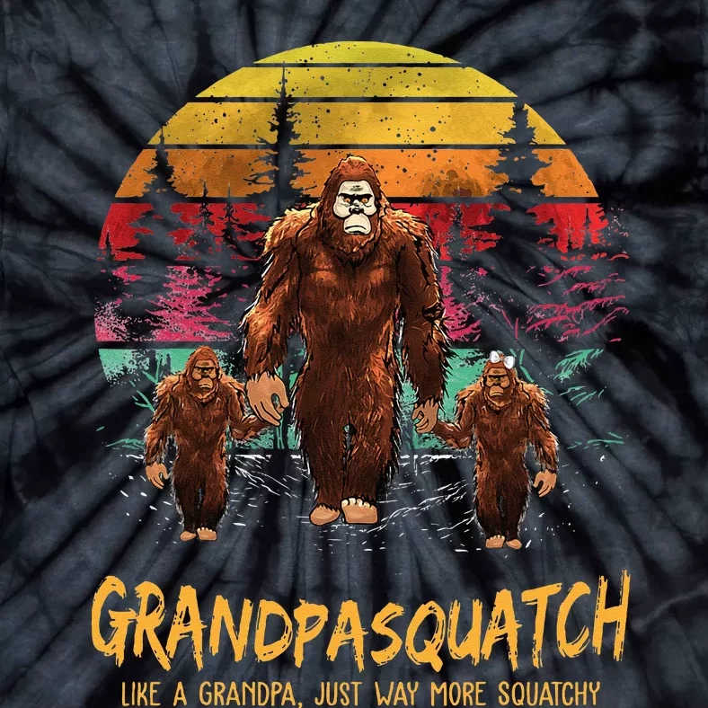 Grandpa Squatch Like A Grandpa Just Way More Squatchy Retro Tie-Dye T-Shirt