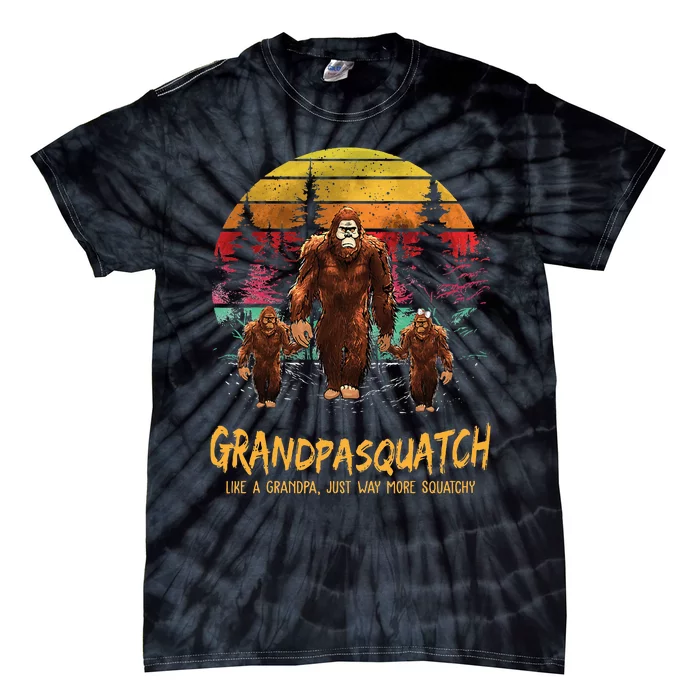 Grandpa Squatch Like A Grandpa Just Way More Squatchy Retro Tie-Dye T-Shirt