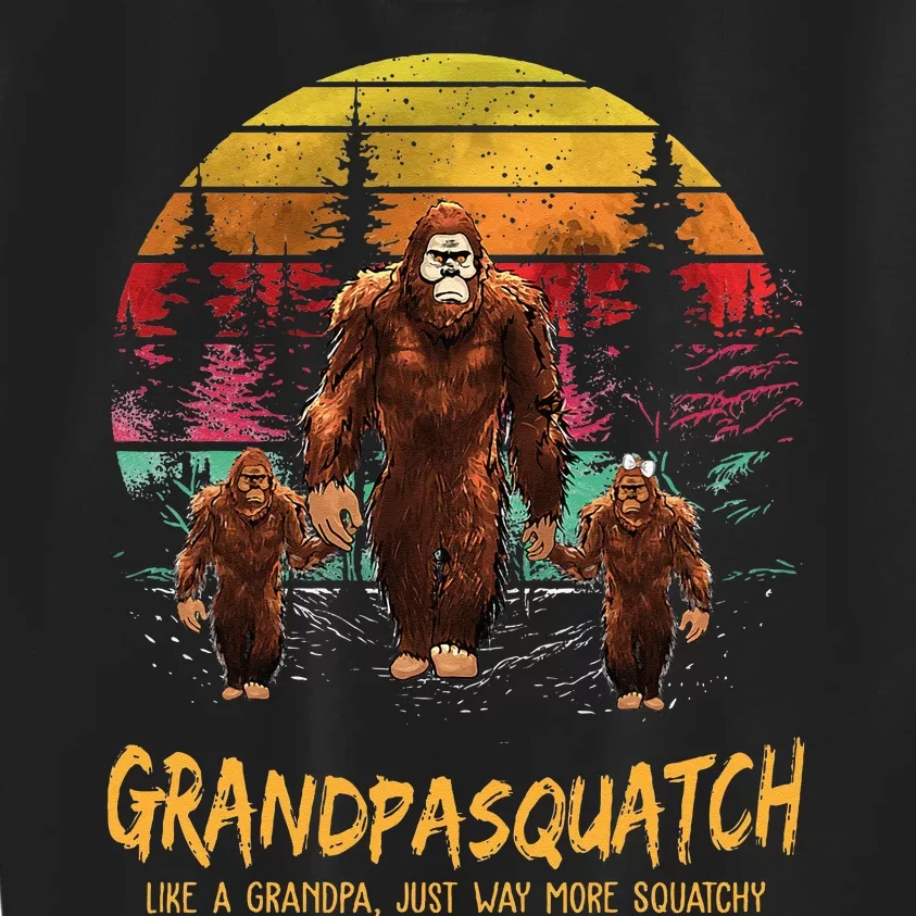 Grandpa Squatch Like A Grandpa Just Way More Squatchy Retro Kids Sweatshirt