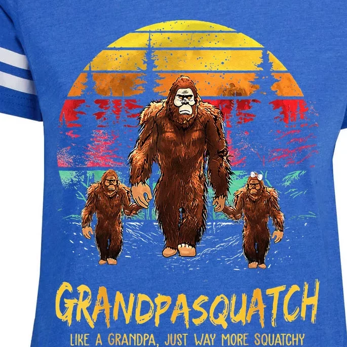 Grandpa Squatch Like A Grandpa Just Way More Squatchy Retro Enza Ladies Jersey Football T-Shirt