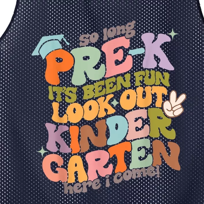 Groovy So Long Prek Look Out Kindergarten Back To School Mesh Reversible Basketball Jersey Tank