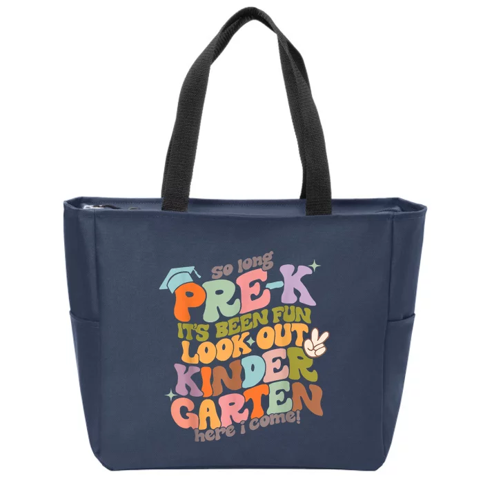 Groovy So Long Prek Look Out Kindergarten Back To School Zip Tote Bag