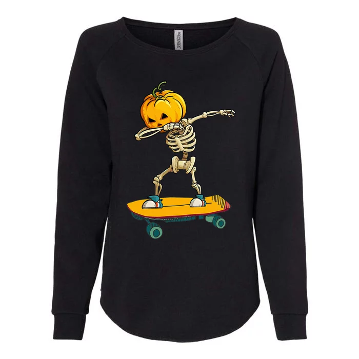 Ghost Skateboard Lazy Halloween Costume Funny Skateboarding Womens California Wash Sweatshirt