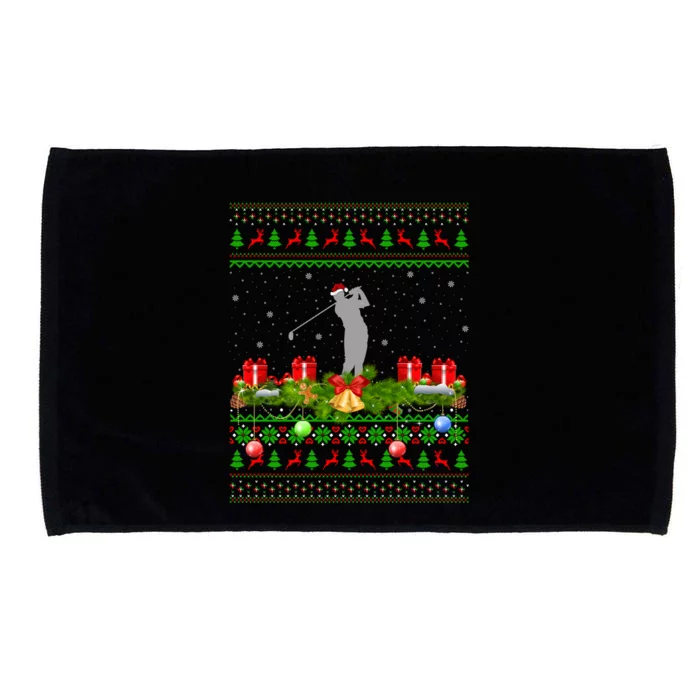 Golf Sports Lover Xmas Santa Ugly Golf Christmas Meaningful Gift Microfiber Hand Towel