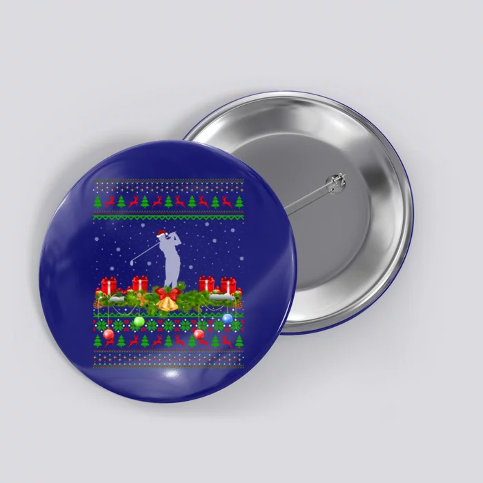 Golf Sports Lover Xmas Santa Ugly Golf Christmas Meaningful Gift Button