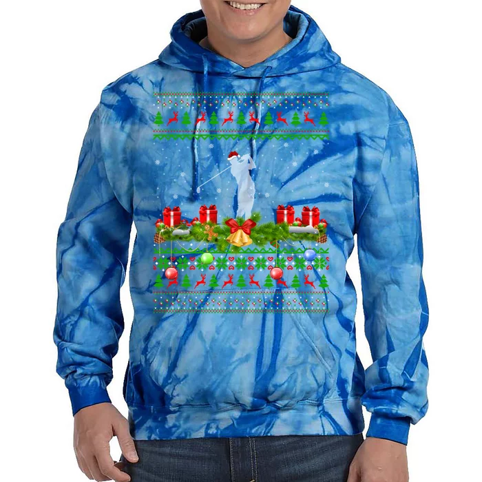 Golf Sports Lover Xmas Santa Ugly Golf Christmas Meaningful Gift Tie Dye Hoodie