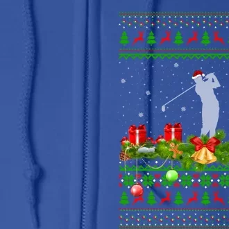 Golf Sports Lover Xmas Santa Ugly Golf Christmas Meaningful Gift Full Zip Hoodie