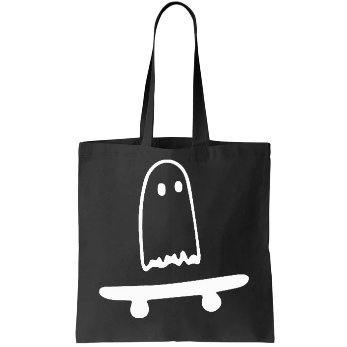 Ghost Skateboard Lazy Halloween Costume Tote Bag