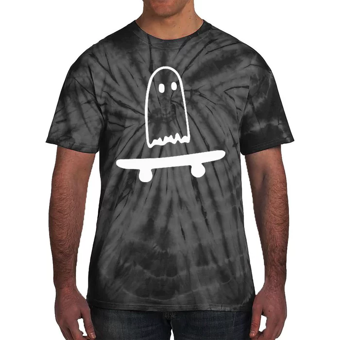 Ghost Skateboard Lazy Halloween Costume Tie-Dye T-Shirt