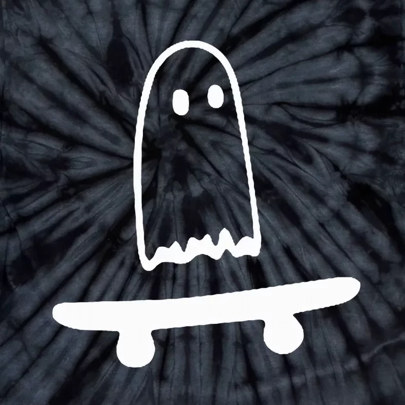 Ghost Skateboard Lazy Halloween Costume Tie-Dye T-Shirt