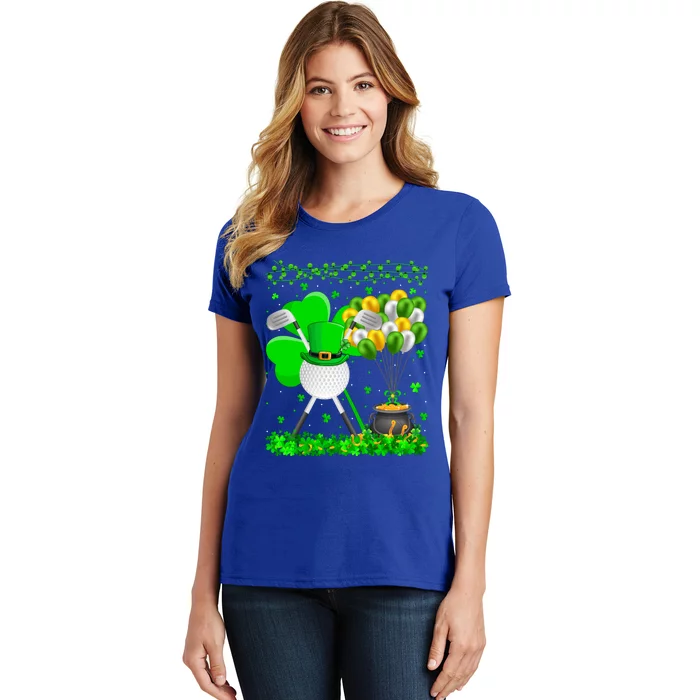 Golf Sports Lover Funny Shamrock Golf St Patrick's Day Cute Gift Women's T-Shirt