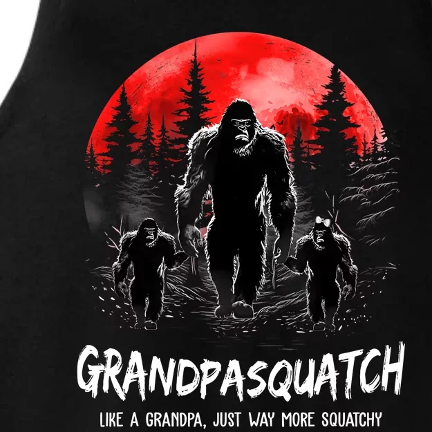 Grandpa Squatch Like A Grandpa Just Way More Squatchy Funny Ladies Tri-Blend Wicking Tank