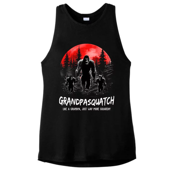 Grandpa Squatch Like A Grandpa Just Way More Squatchy Funny Ladies Tri-Blend Wicking Tank