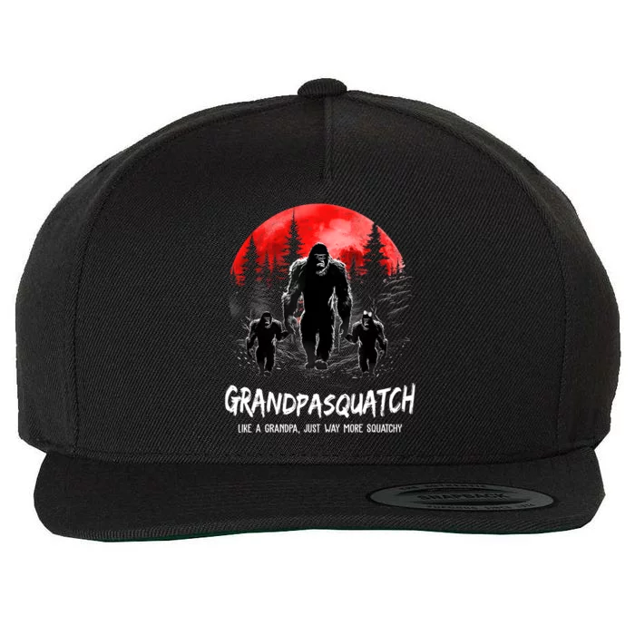 Grandpa Squatch Like A Grandpa Just Way More Squatchy Funny Wool Snapback Cap