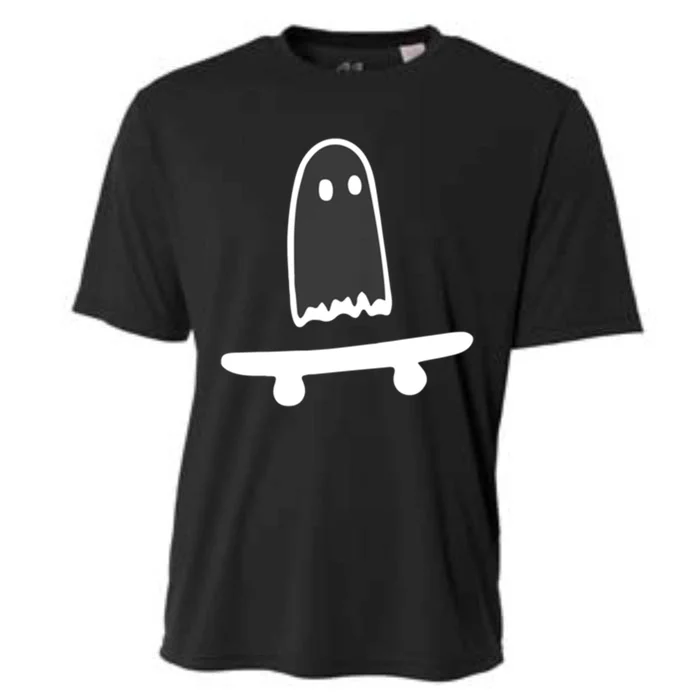 Ghost Skateboard Lazy Halloween Costume Funny Skateboarding Gift Cooling Performance Crew T-Shirt