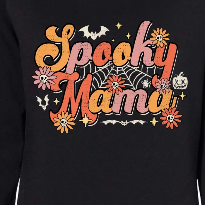 Groovy Spooky Mama Retro Halloween Ghost Witchy Spooky Mom Womens California Wash Sweatshirt