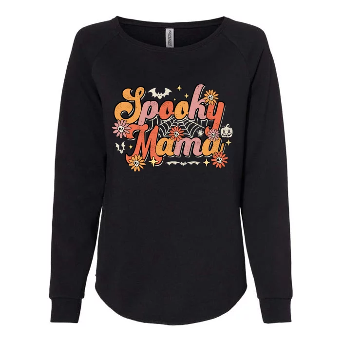 Groovy Spooky Mama Retro Halloween Ghost Witchy Spooky Mom Womens California Wash Sweatshirt